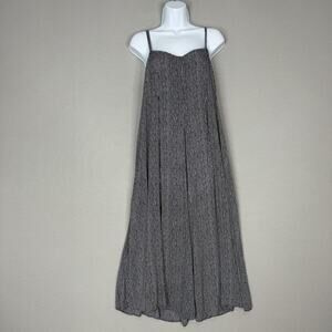 Saturday Sunday Anthropologie Faye Jumpsuit Womens Large Navy Striped Wide Leg